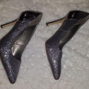 Silver Gitter Heels